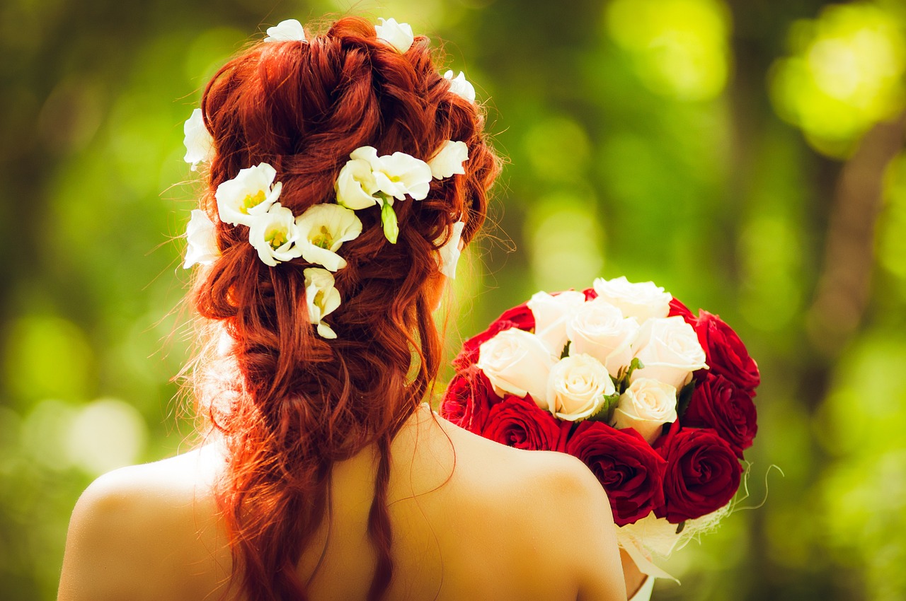 bride, wedding, redhead